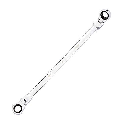 BULLTOOLS Flex-Head Extra Long Ratcheting Wrenches Double Box End Chrome Vanadium Steel 72-Tooth Wrench with Metric 16 mm x 18 mm - size: 16mmx18mm