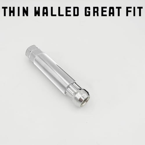 AUCELI 6 Point Spline Lug Nuts Key Tuner Socket Tool, Automotive Wheel Lock Removal Kit for Wrench with 3/4” & 13/16" Hex, Compatible with 12x1.5 12x1.25 1/2" x20 Thread Size, Universal Fit（Silver） - color: Silver