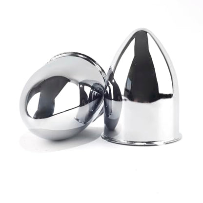 2Pcs 3.15" OD 4.5" H Pointed Top Trailer Wheel Center Caps for Rim - color: Chrome, size: 3.15" OD 4.5" H