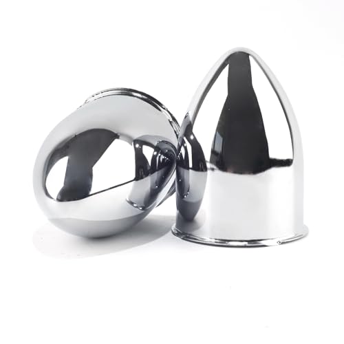2Pcs 3.15" OD 4.5" H Pointed Top Trailer Wheel Center Caps for Rim - color: Chrome, size: 3.15" OD 4.5" H