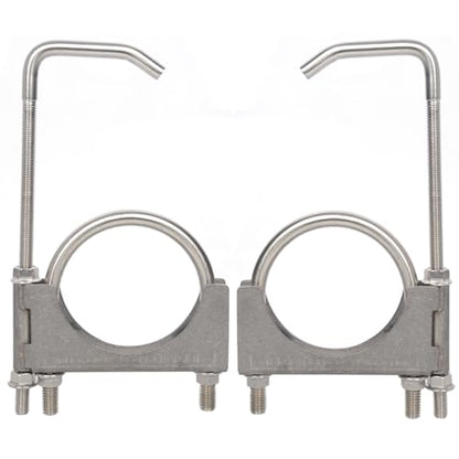 Stainless Steel 4 Inch Exhaust Clamps with Hanger Rod - size: 4 Inch