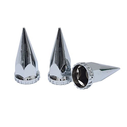 ABS Plastic Chromed Hubcaps Front and Rear Wheel Axle Cover Set with 33mm Thread-On Lug Nut Covers for Semi Trucks (Pointed) - color: Pointed