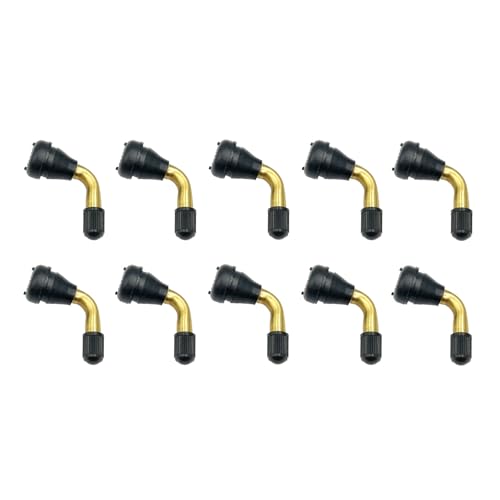 10Pcs Universal PVR60 Tire Valve Stem Bent 90 Degree Angled Tubeless Snap-in Rubber Base Compatible with Most Tubeless Tire Rim Motorcycle Scooter ATV Cars RV Bicycles Trailers - size: PVR60