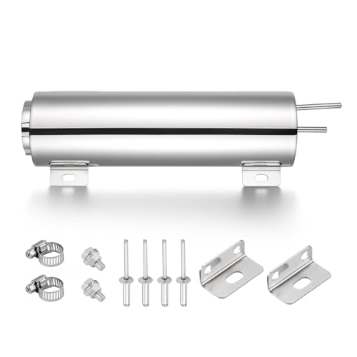 EVIL ENERGY Radiator Overflow Tank, Stainless Steel Coolant Reservoir Tank 3" x 10", Universal Coolant Expansion Tank with Cap, Polished Coolant Recovery Reservoir - size: 3"x10"