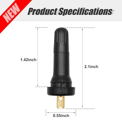 100Pcs 17-20008 TPMS Tire Pressure Sensor Valve Stem 20008 20018 Replacement for GMC Cadillac Chevy Ford Dodge Silverado and More