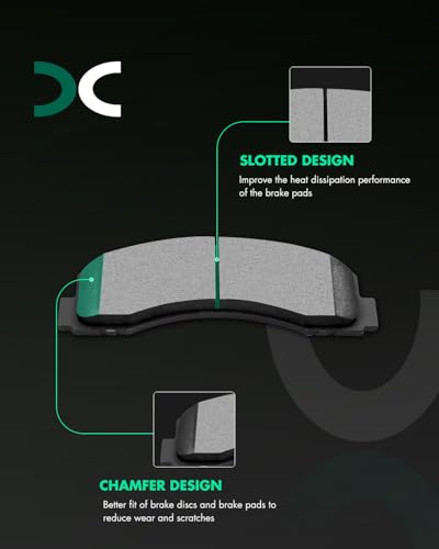 SCITOO Disc Brake Pads Kits 8pcs Fit For Ford For F-150 2010-2011 - size: Front D1414 & Rear D1012