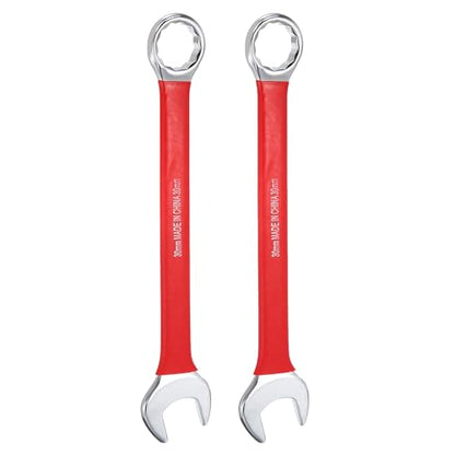 HARFINGTON 2Pcs Metric Combination Wrench 30mm 12-Point Box & Open End CR-V - size: 30mm