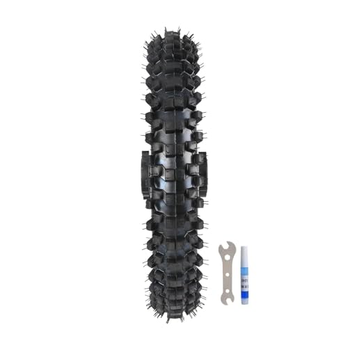 16" Rear Wheel Assembly – 90/100-16 Knobby Tire, 1.85x16 Rim, 15mm/12mm Bearings, Tube, for Pit Bike, Dirt Bike, Motocross, SSR, Taotao, Apollo Z20 Max, 125cc-250cc (Rear) - size: Rear