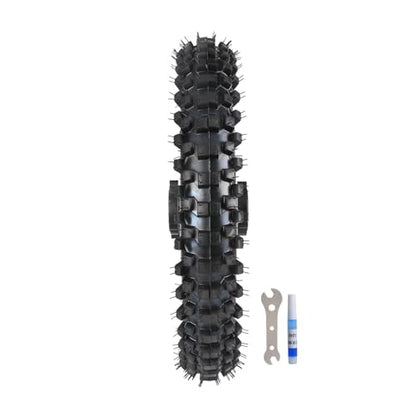 16" Rear Wheel Assembly – 90/100-16 Knobby Tire, 1.85x16 Rim, 15mm/12mm Bearings, Tube, for Pit Bike, Dirt Bike, Motocross, SSR, Taotao, Apollo Z20 Max, 125cc-250cc (Rear) - size: Rear