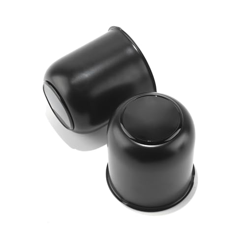 2Pcs 3.27" Stainless Trailer Wheel Center Caps, 3.41" H Matte Black - color: Matte Black, size: 3.27" Hub 3.41"H