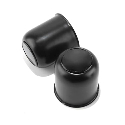 2Pcs 3.27" Stainless Trailer Wheel Center Caps, 3.41" H Matte Black - color: Matte Black, size: 3.27" Hub 3.41"H