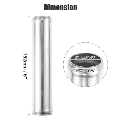 ACROPIX 32mm 1.25" OD 6" 152mm Length Universal Car Aluminum Alloy Intercooler Pipe Straight Air Intake Tube - Pack of 2 - size: OD 1.25"