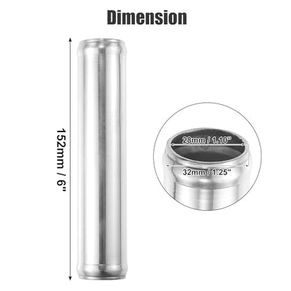 ACROPIX 32mm 1.25" OD 6" 152mm Length Universal Car Aluminum Alloy Intercooler Pipe Straight Air Intake Tube - Pack of 2 - size: OD 1.25"