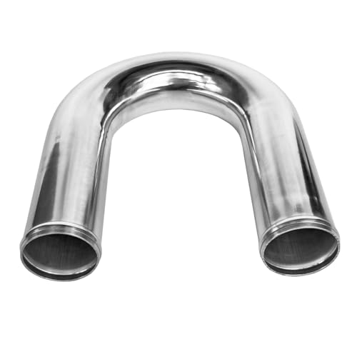 OD 2.5" (63mm) 180 Degree Aluminum Elbow Intercooler Pipe Tube, 6" Leg Length Universal U-Shape Bend Intake Tubing Adapter Turbo Connector - size: 2.5" (63mm)