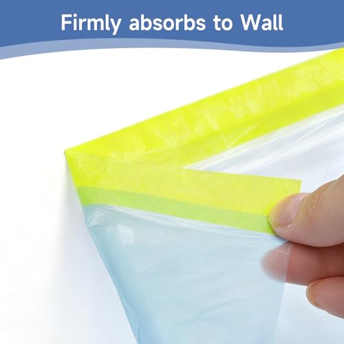 Painters Plastic with Tape 22" x 66',Pre-Taped Masking Film Reinforced Tape and Drape,Tear-Resistant Plastic Painting Film for Car Painting & Home Renovation (4 Rolls) - size: 22" x 66'