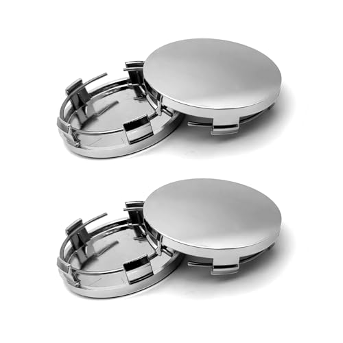 4 PCS Car Wheel Center Hub Cover, 60MM/2.36In Outer Diameter and 56MM/2.2In Inner Diameter, Snap-in Vehicle Rim Hub Caps Accessories (Silver) - color: Silver
