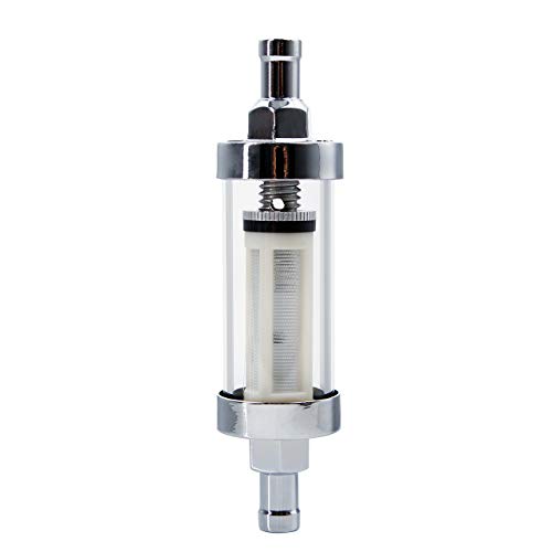 5/16 inch 9747 Inline Fuel Filter With Clear View Glass And Chrome (5) - size: 5 Pack