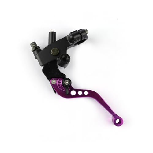 Universal Motorcycle 7/8" 22mm Brake Master Cylinder Reservoir Handlebar Clutch Lever CNC Left & Right Set Compatible with Honda Kawasaki Suzuki Yamaha Purple