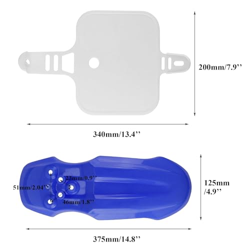PRO BAT 7 PCs CRF50 Plastic Fender Kit with Fork Suspension Guard Cover - color: White, Blue