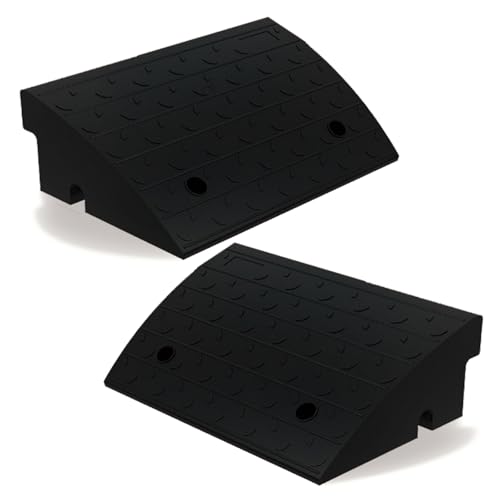 BESEA Rubber Curb Ramp 7" Rise 17" Long Driveway Threshold Ramp 2 Pack - size: 7" Rise