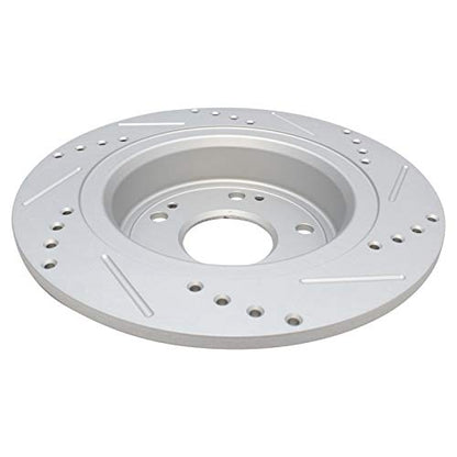 TRQ Performance Front and Rear Brake Rotor Set G Coated Drilled and Slotted - style: BRA15086