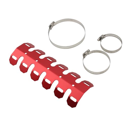 Motorcycle Metal Heat Shield Cover,Universal 9.8in Exhaust Pipe Anti Hot Ironing Tail Heat Shield Cover for All Off Road ATV Dirt Bike Racing(Red) - color: Red