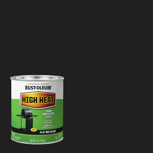 Rust-Oleum High Heat Flat BBQ Black Protective Enamel Paint - color: Bar-B-Que Black, size: 32 Fl Oz (Pack of 1)
