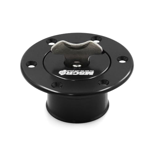 Billet Aluminum 35.5mm Fuel Cell Gas Cap Fuel Surge Tank Cap with 6 Hole Non-vented (Black) - color: Black