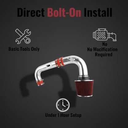 Cold Air Intake Kit Compatible with 2011-2015 Chevrolet Cruze 1.4L Turbo Engine, Heat - Resistant Aluminum Pipe, High Flow Filter