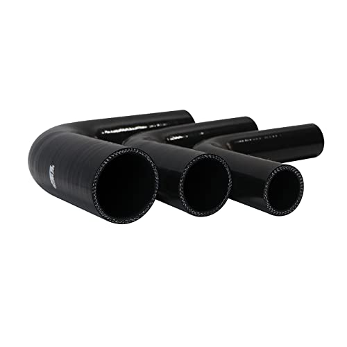 1.5" ID, 7" Leg Length 90 Degree Elbow Silicone Coupler Hose, 4-Ply Reinforced Universal Silicone Pipe Hose Turbo Intake Tube Intercooler Piping Black - color: Black, size: 1.5" ID