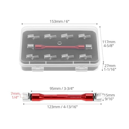 QWORK Motorcycle Spoke Wrench, 5.0-6.8mm Dirt Bike Wheel Spoke Wrench, for Most Motorbikes