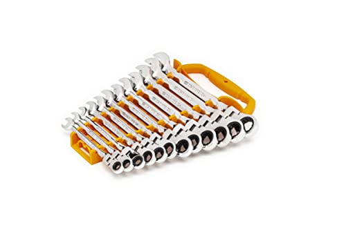 GEARWRENCH 12 Piece 72T Flex Ratcheting Combination mm Wrench Set | 9901D - size: 12 Pc, style: With Wrench Rack