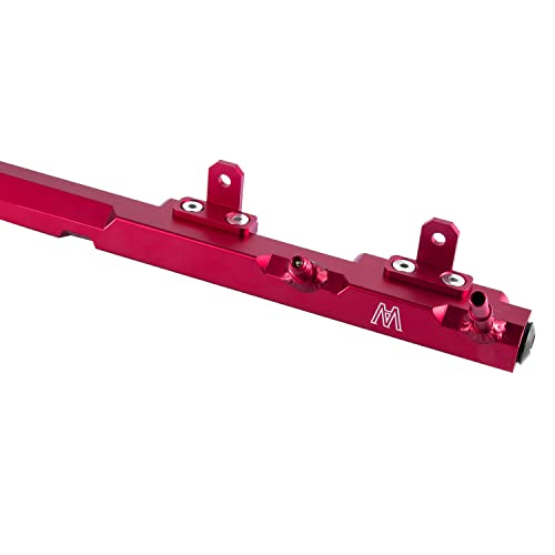 1Pcs Billet Aluminum Performance Fuel Rail Red Compatible with 1997-2001 Jeep Wrangler/TJ/Cherokee & 1995-2004 Jeep Grand Cherokee 4.0L L6 Gas - size: Red