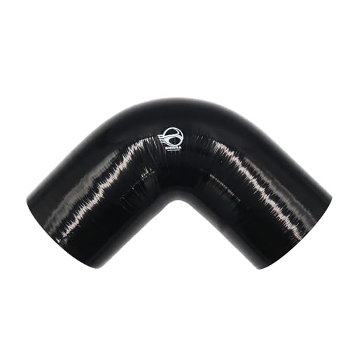 3.5 Inch / 89mm 90 Degree Silicone Elbow Hose – Extended Leg Design, True 102mm Length, 5.5mm Thickness – High Temp 4-Ply Black Coupler for Turbo, Intake, Radiator Pipe - size: 3.5 Inch / 89mm