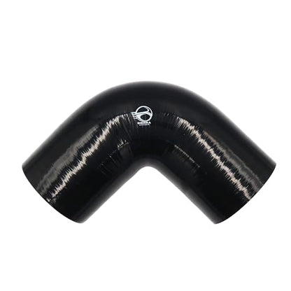3.5 Inch / 89mm 90 Degree Silicone Elbow Hose – Extended Leg Design, True 102mm Length, 5.5mm Thickness – High Temp 4-Ply Black Coupler for Turbo, Intake, Radiator Pipe - size: 3.5 Inch / 89mm