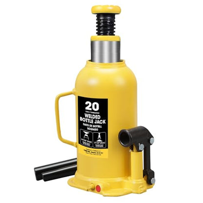 YELLOW JACKET 20 Ton Bottle Jack All Welded Hydraulic Jack with 2-Section Long Handle, for Car, Pickup Truck, Truck, RV, Auto Repair, Industrial Engineering - size: 20 ton standard