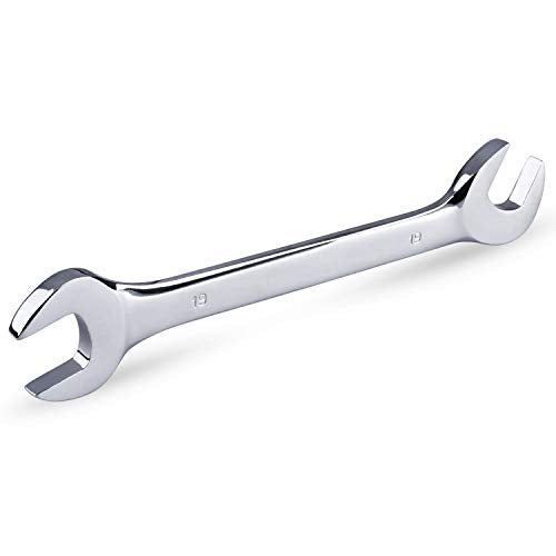 15-Piece Premium Angle Head Open End Wrench Set, Chrome Vanadium Steel, Mirror Chrome Finish | Include Metric Sizes 10, 11, 12, 13, 14, 15, 16, 17, 18, 19, 20, 21, 22, 23, 24mm with Storage Rack - style: Metric 15-Piece Set