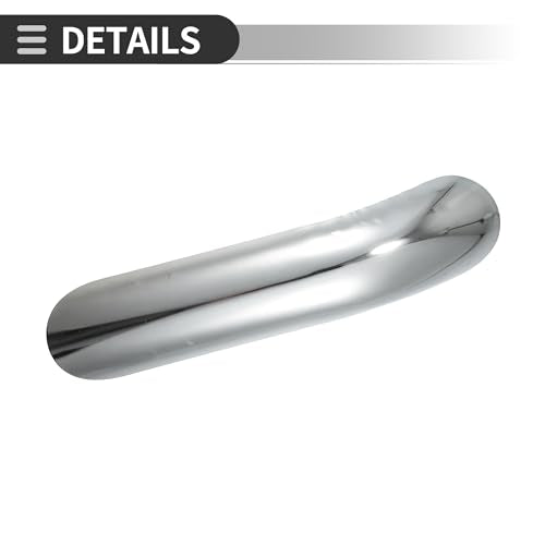 Motoforti Universal Motorcycle Exhaust Pipe Heat Shield Curved Motorbike Heat Insulation Cover, 265x55mm, Durable, Stainless Steel, Silver Tone, 1 Set - color: Silver Tone