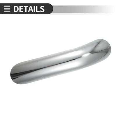 Motoforti Universal Motorcycle Exhaust Pipe Heat Shield Curved Motorbike Heat Insulation Cover, 265x55mm, Durable, Stainless Steel, Silver Tone, 1 Set - color: Silver Tone