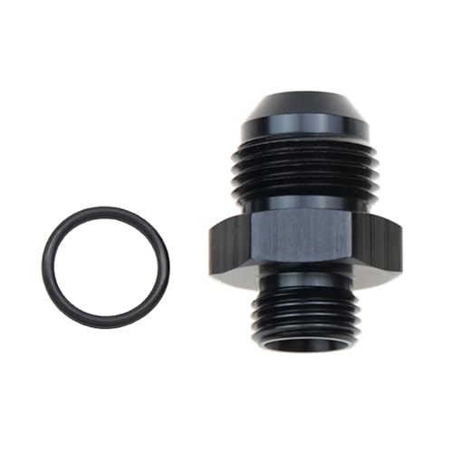 8AN Male Flare to 6AN ORB o ring Boss Port Fuel Pump Rail Adapter Fitting Straight Aluminum Black - color: 1 PCS, size: 8AN to 6 AN ORB