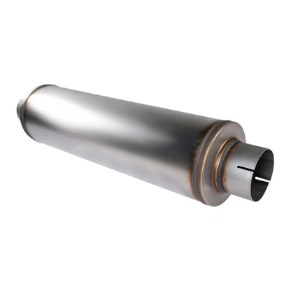 Exhaust Muffler Universal Stainless Steel Muffler Tip Straight-Through Performance for Cars Trucks, 4" Inlet/Outlet, Overall Length 30", 8" Body Diameter - size: 4" Inlet/Outlet - 8" Body Diameter