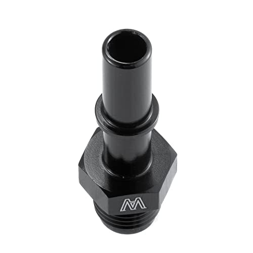 Quick Connect Male 3/8 Fuel Rail Hose to 6AN Adapter Fitting LS1 LS3 GM T-6061 Aluminum Black