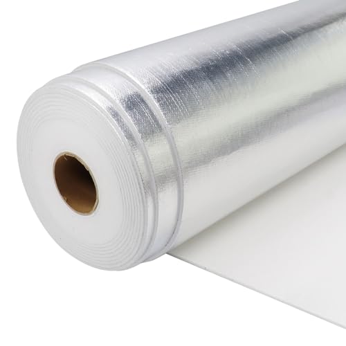 190mil Heat Shield Aluminum Foil Mat High Temperature 2300℉ Ceramic Fiber Barrier Insulation Thermal Shield Material Sheet Protection (None-Adhesive, 80" x 24") - size: 190mil-80" x 24", style: None-Backing Paper