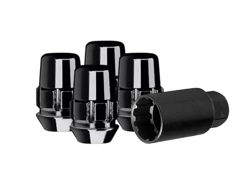 Gorilla Automotive 71631NBC Acorn Black Chrome Wheel Locks (12mm x 1.50 Thread Size) Pack of 4 - size: 12mm x 1.50