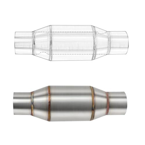 Exhaust Pipe Resonator Baffle Muffler DB Killer Quiet Mid Pipe Expansion Chamber Silencer Noise Eliminator Deadener for Motorcycle ATV UTV Go Kart (D), SCL-2018070016 - size: D