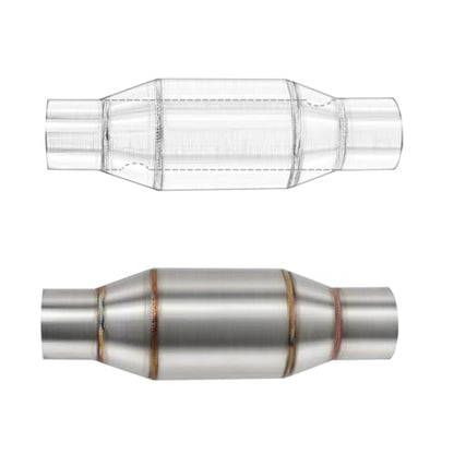 Exhaust Pipe Resonator Baffle Muffler DB Killer Quiet Mid Pipe Expansion Chamber Silencer Noise Eliminator Deadener for Motorcycle ATV UTV Go Kart (D), SCL-2018070016 - size: D
