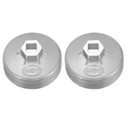 HARFINGTON 2pcs Oil Filter Cap 8 Flute 82.5x40.5x74mm (WxHxID) 1/2" Square - size: 8 Flute 82.5 x 40.5 x 74mm