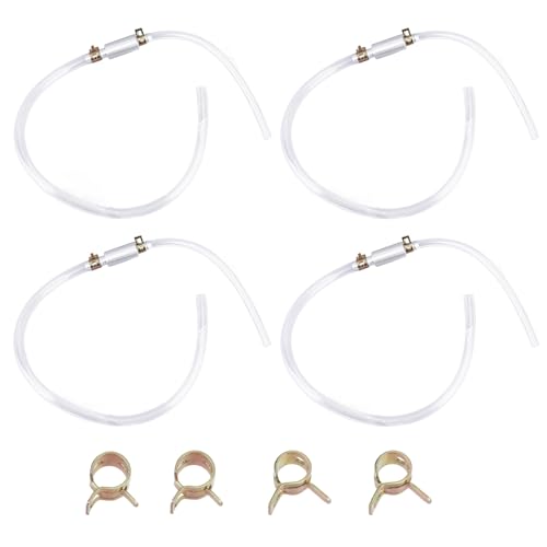 BOXOB 2 Sets Brake Bleeding Tool Kit, Include 4 Brake Bleeder Rubber Hose, 2 One Way Check Valves, 6 Small Clamps, Universal Car Clutch Fluid Replacement Hose for Motorcycle Electric Vehicle Car - color: silver