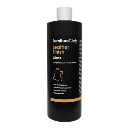 Furniture Clinic Leather Finisher Gloss | Seal & Protect | Suitable for Leather Sofas, Car Interiors, Handbags, and More | Flexible | Prevents Scratches and Scuffs | Gloss Finish (500 ml / 17 oz) - size: 17 oz, style: Gloss