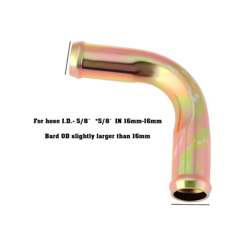 2pcs 90° Elbow Heater Hose Connector Adapter Coolant Fitting for Automotive Systems, 5/8" x 5/8" in 16mm x 16mm - size: For 16mm Hose